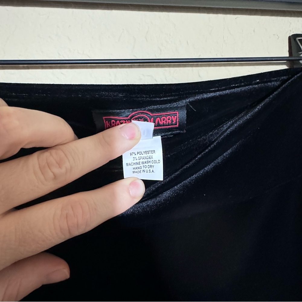 Women's Krazy Larry Black Velour Pull On Pants Sz 10 Velvet Stretch Trouser USA - Picture 7 of 7